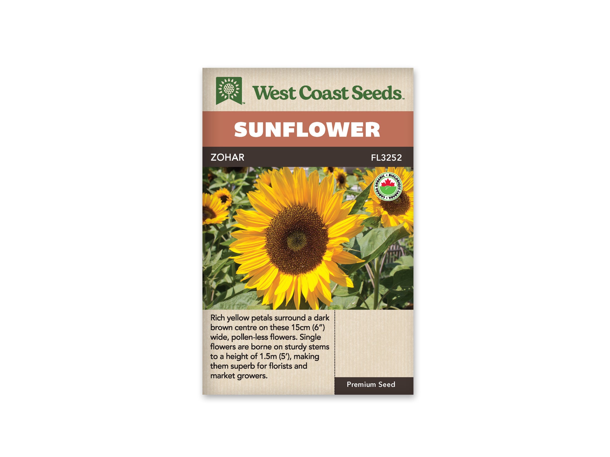 Sunflowers "Zohar F1 Organic" West Coast Seeds