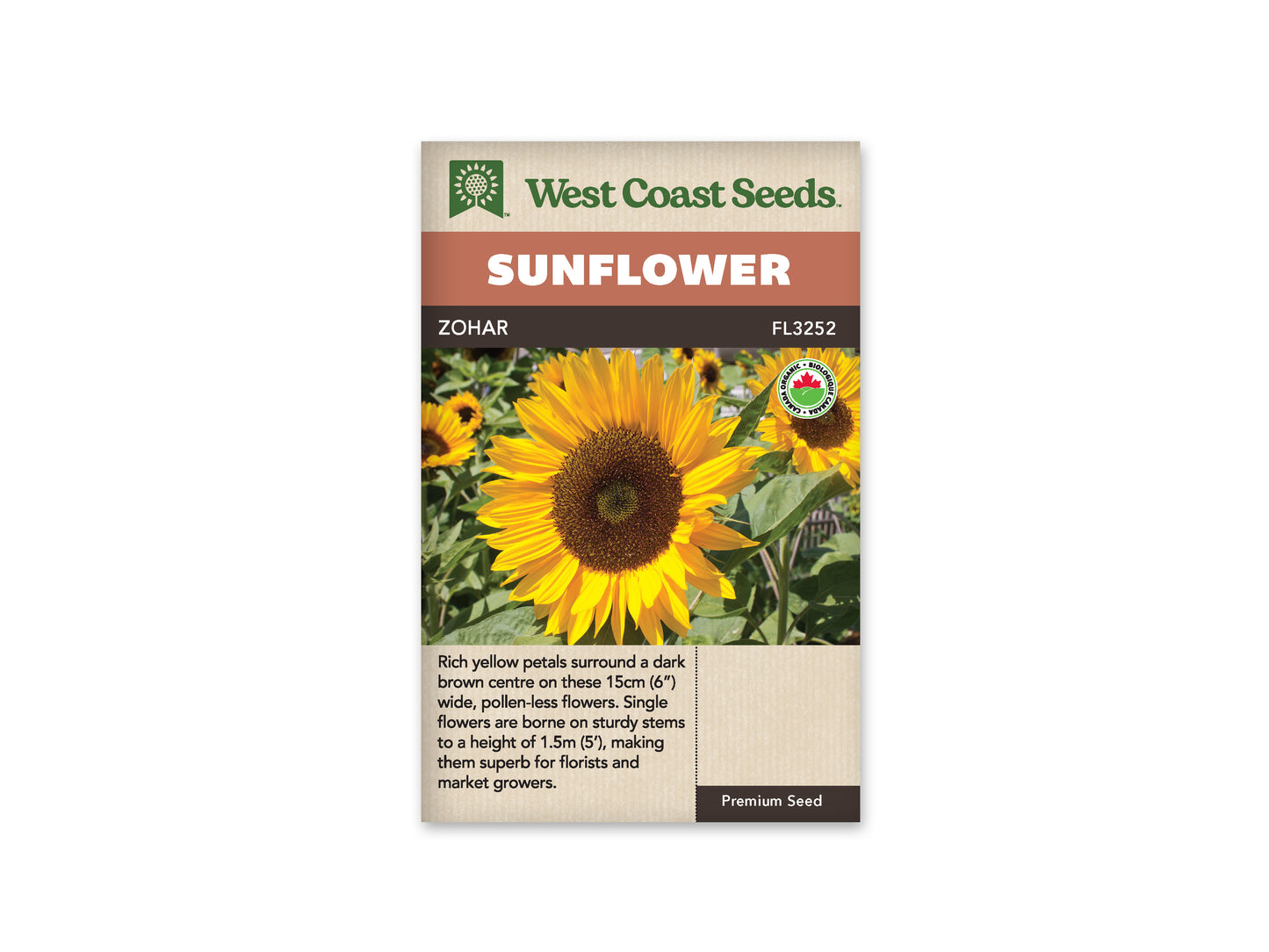 Sunflowers "Zohar F1 Organic" West Coast Seeds