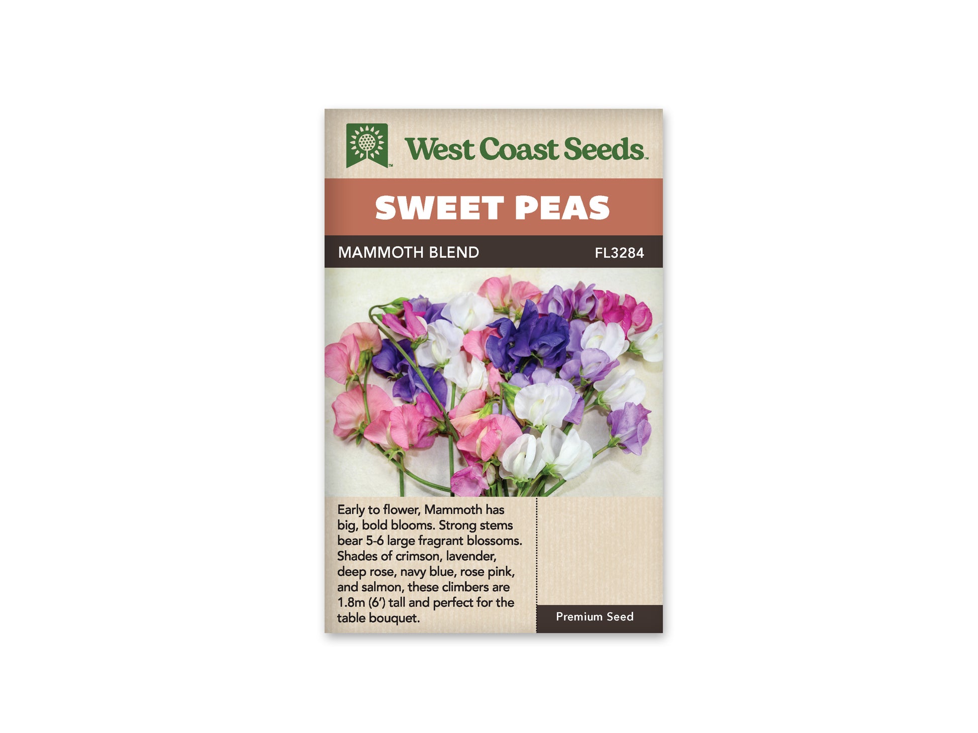 Sweet Peas "Mammoth Blend" West Coast Seeds