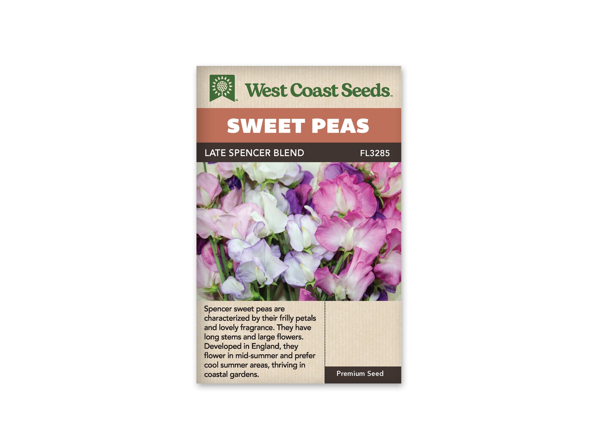 Sweet Peas "Late Spencer Blend" West Coast Seeds