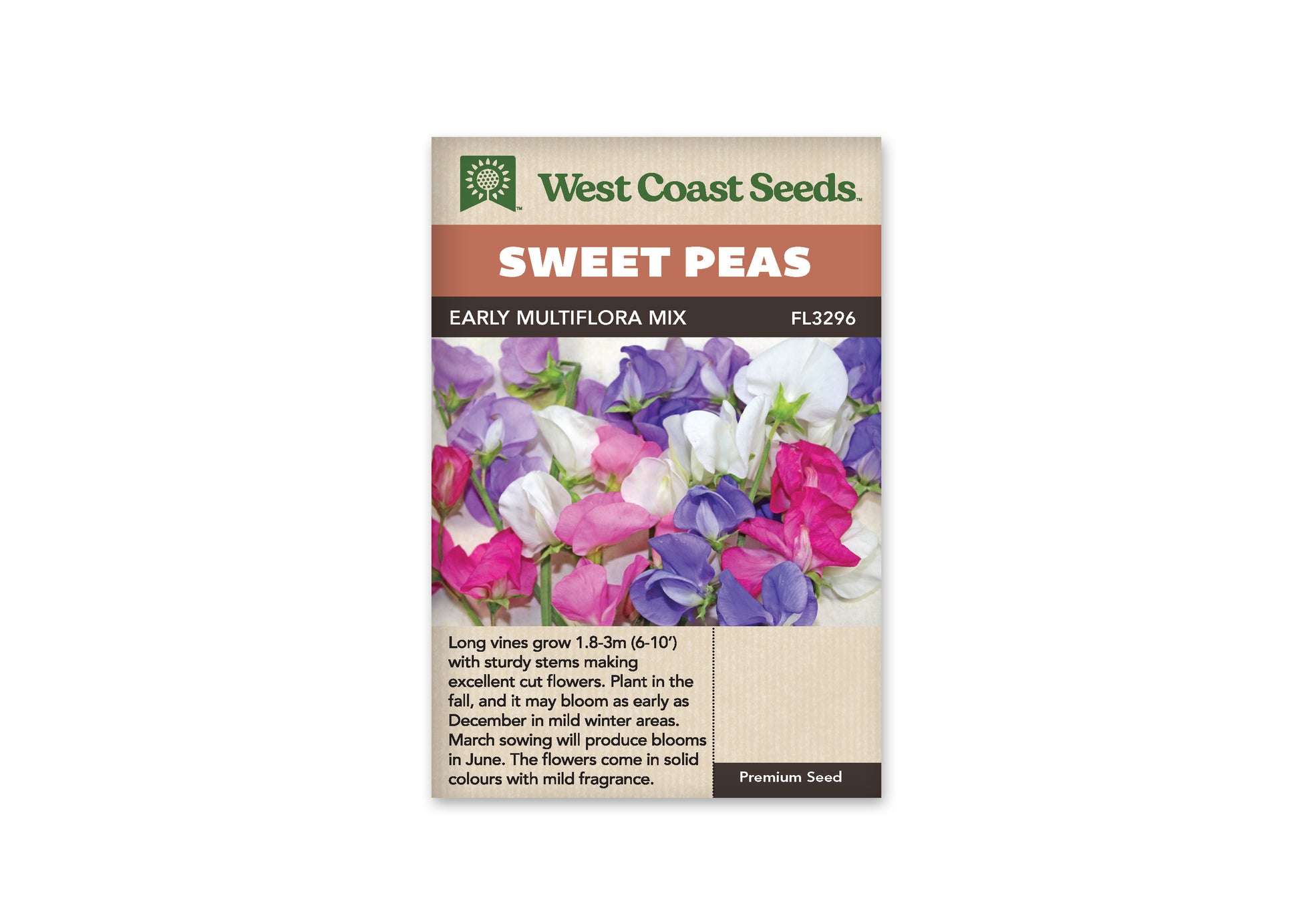 Sweet Peas “Early Multiflora Blend” West Coast Seeds