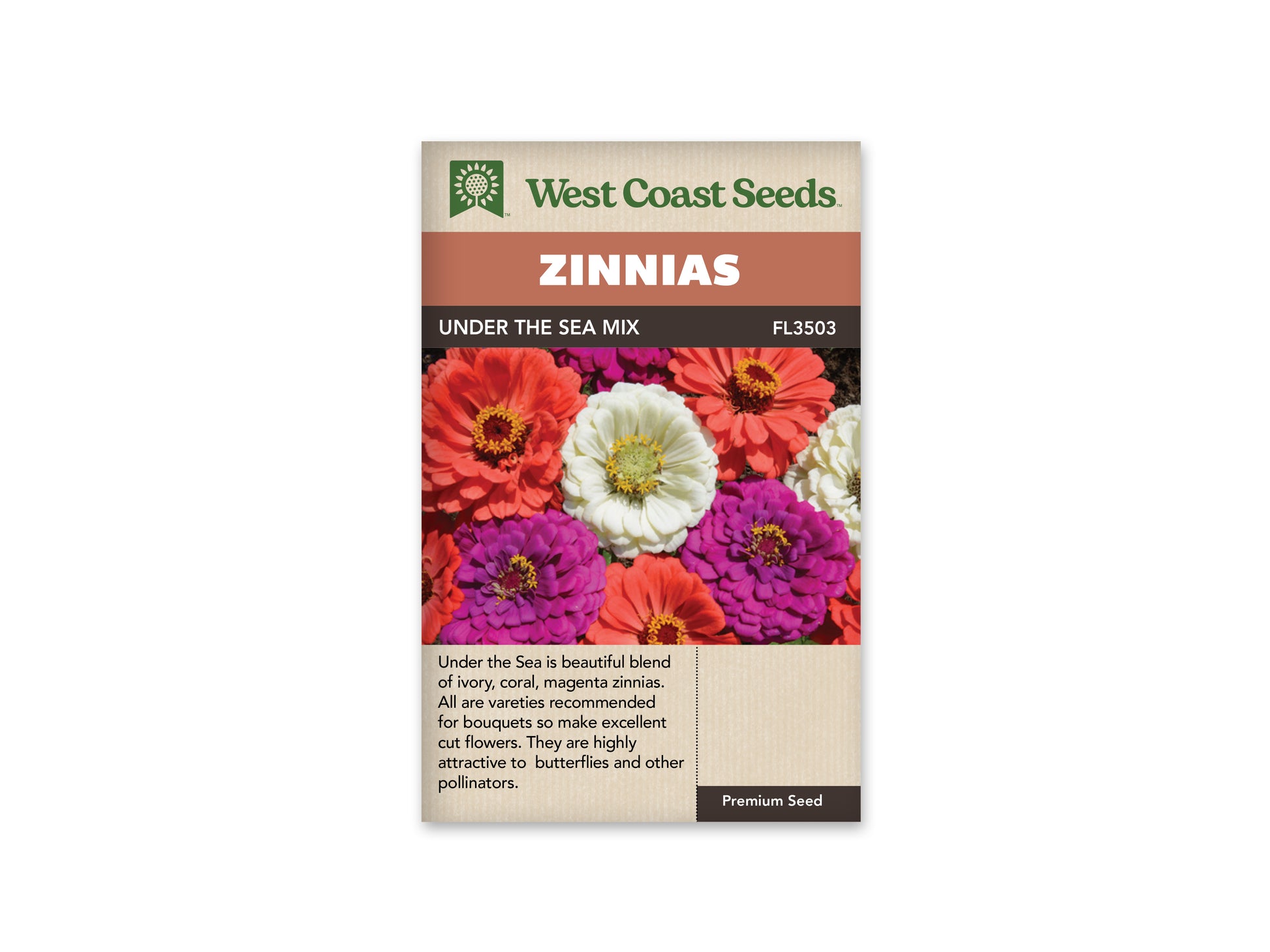 Zinnias “Under the Sea Mix” West Coast Seeds