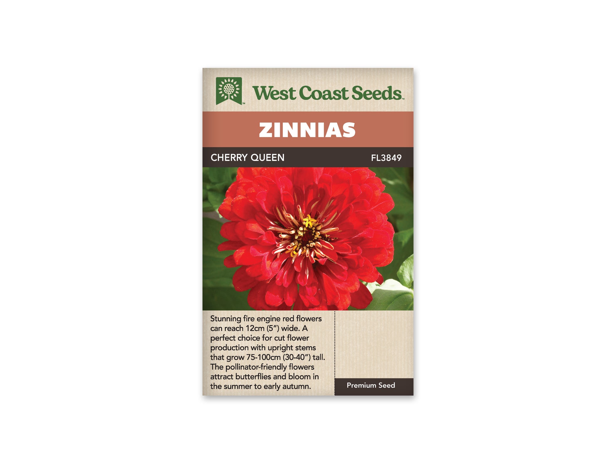 Zinnias “Cherry Queen” West Coast Seeds