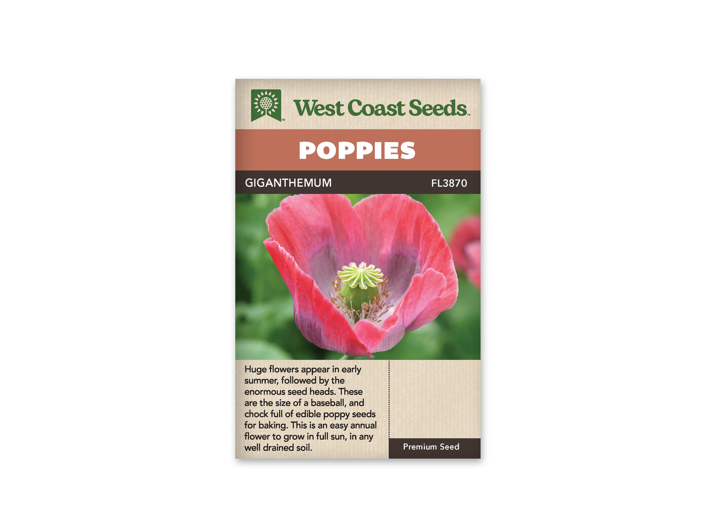 Poppies “Giganthemum” West Coast Seeds