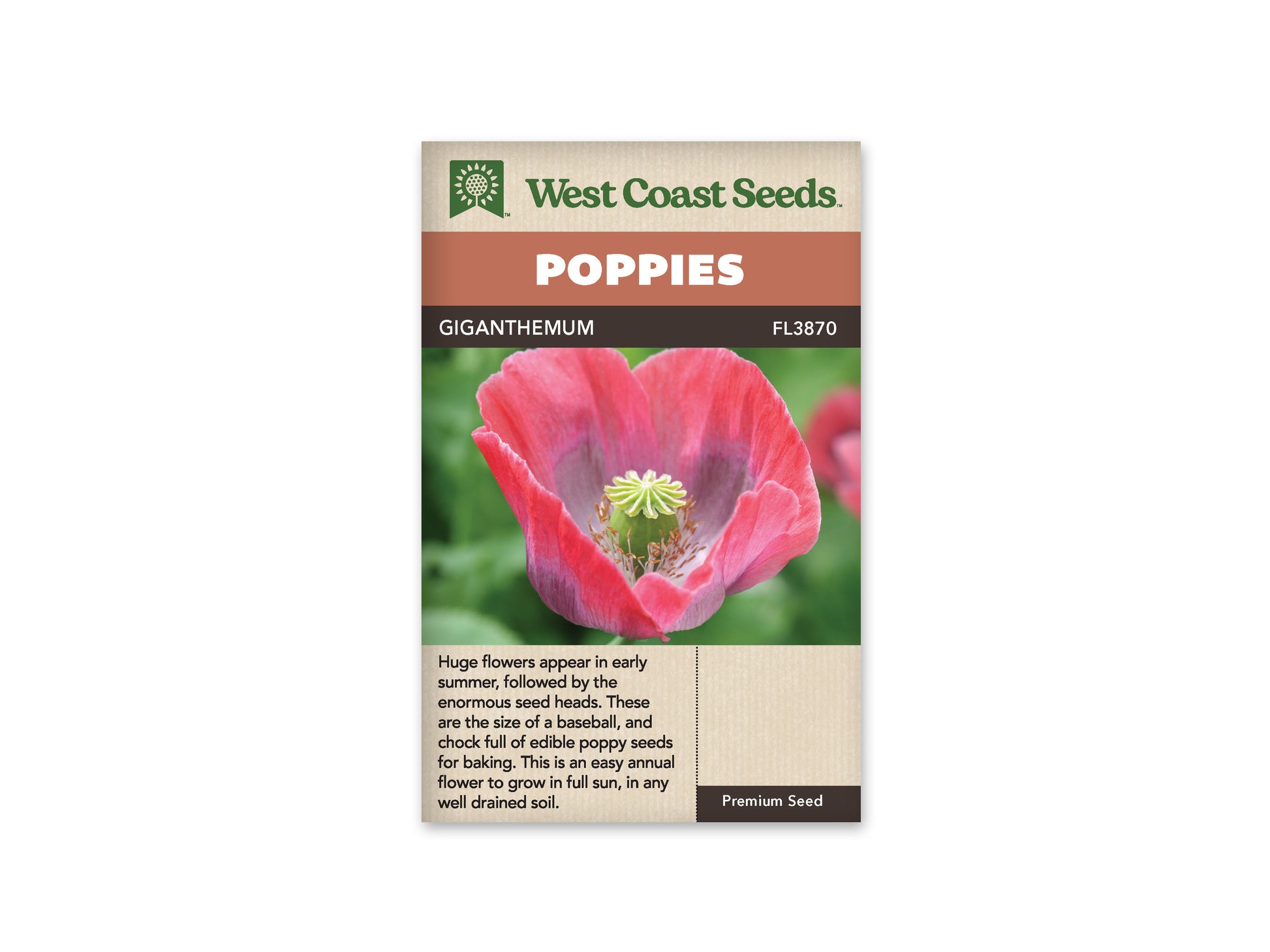 Poppies “Giganthemum” West Coast Seeds