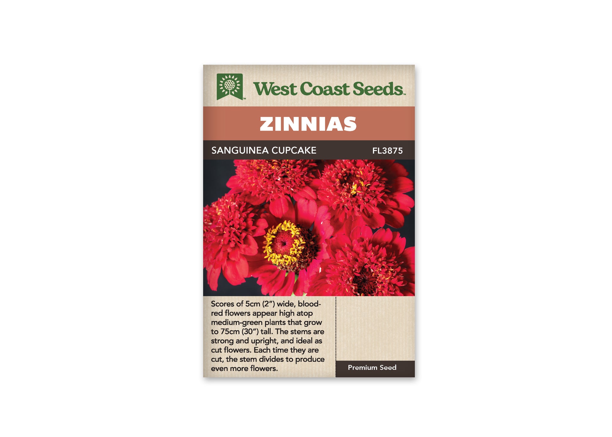 Zinnias "Sanguinea Cupcake" West Coast Seeds