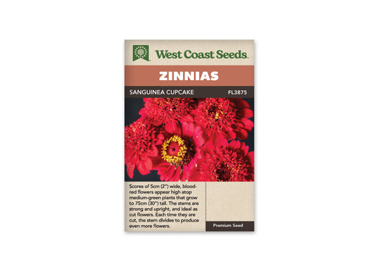 Zinnias "Sanguinea Cupcake" West Coast Seeds