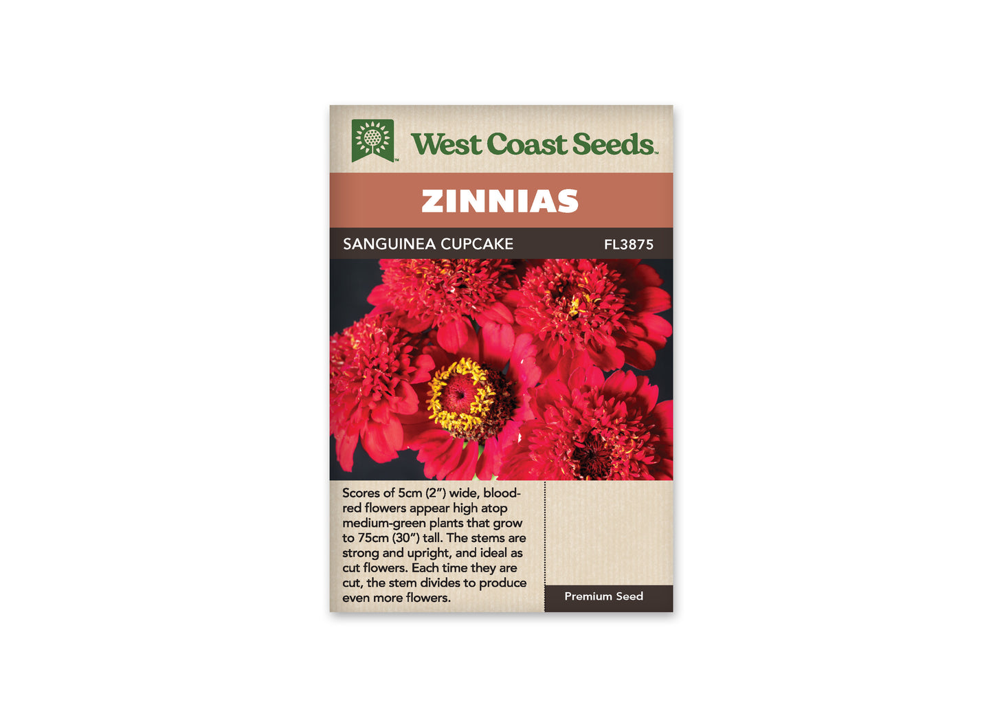 Zinnias "Sanguinea Cupcake" West Coast Seeds