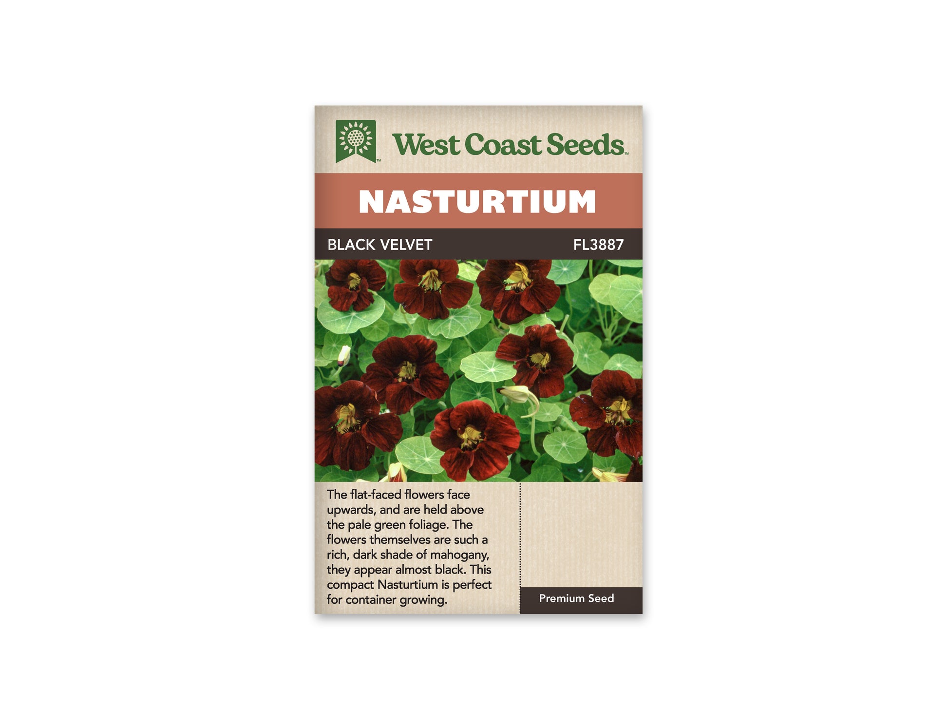 Nasturtiums “Black Velvet” West Coast Seeds