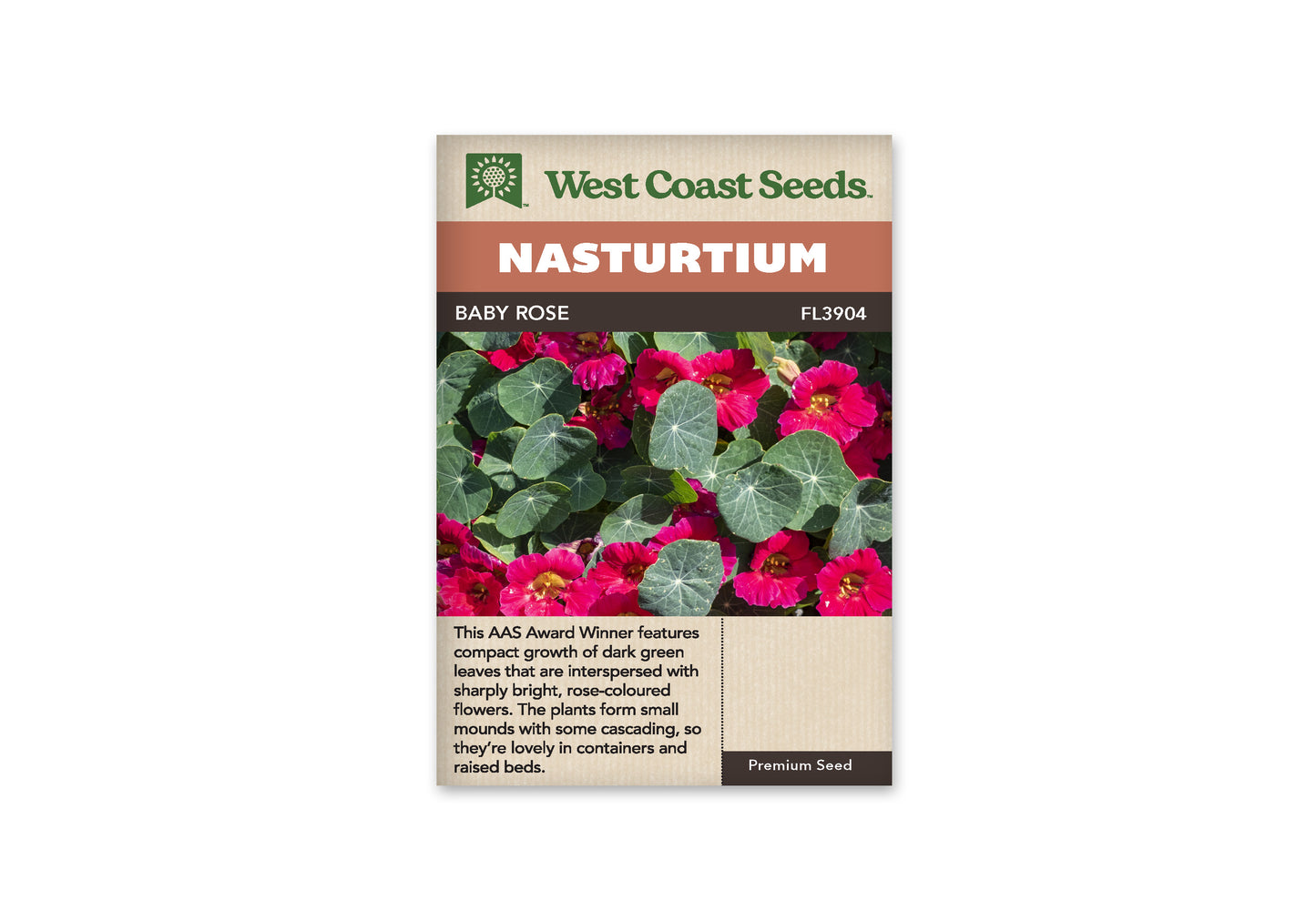 Nasturtiums "Baby Rose" West Coast Seeds