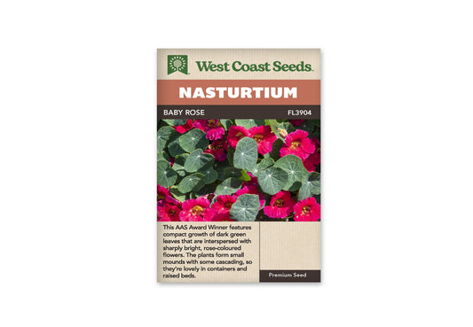 Nasturtiums “Baby Rose” West Coast Seeds
