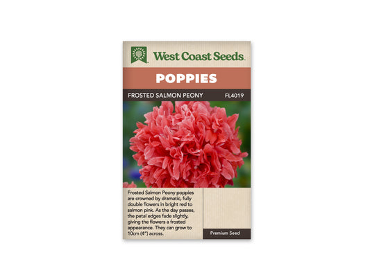 Poppies “Frosted Salmon Peony” West Coast Seeds