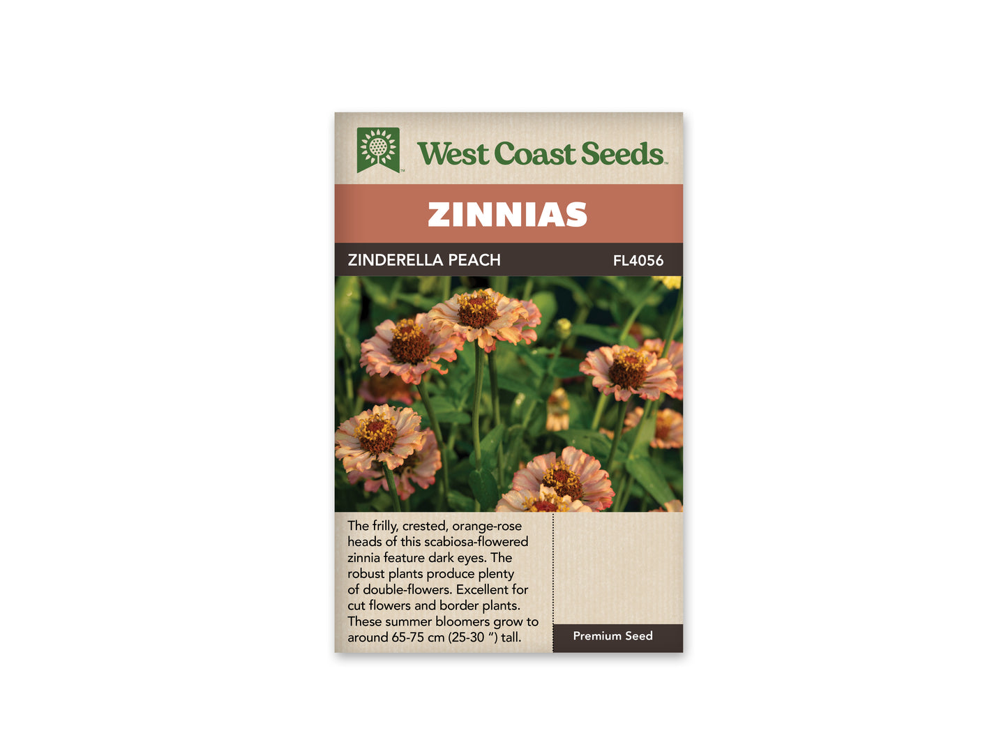 Zinnias "Zinderella Peach" West Coast Seeds