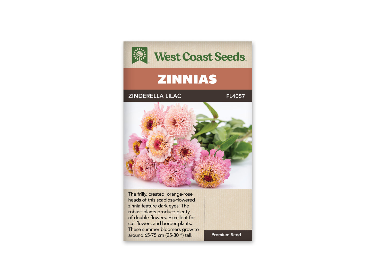 Zinnias “Zinderella Lilac” West Coast Seeds