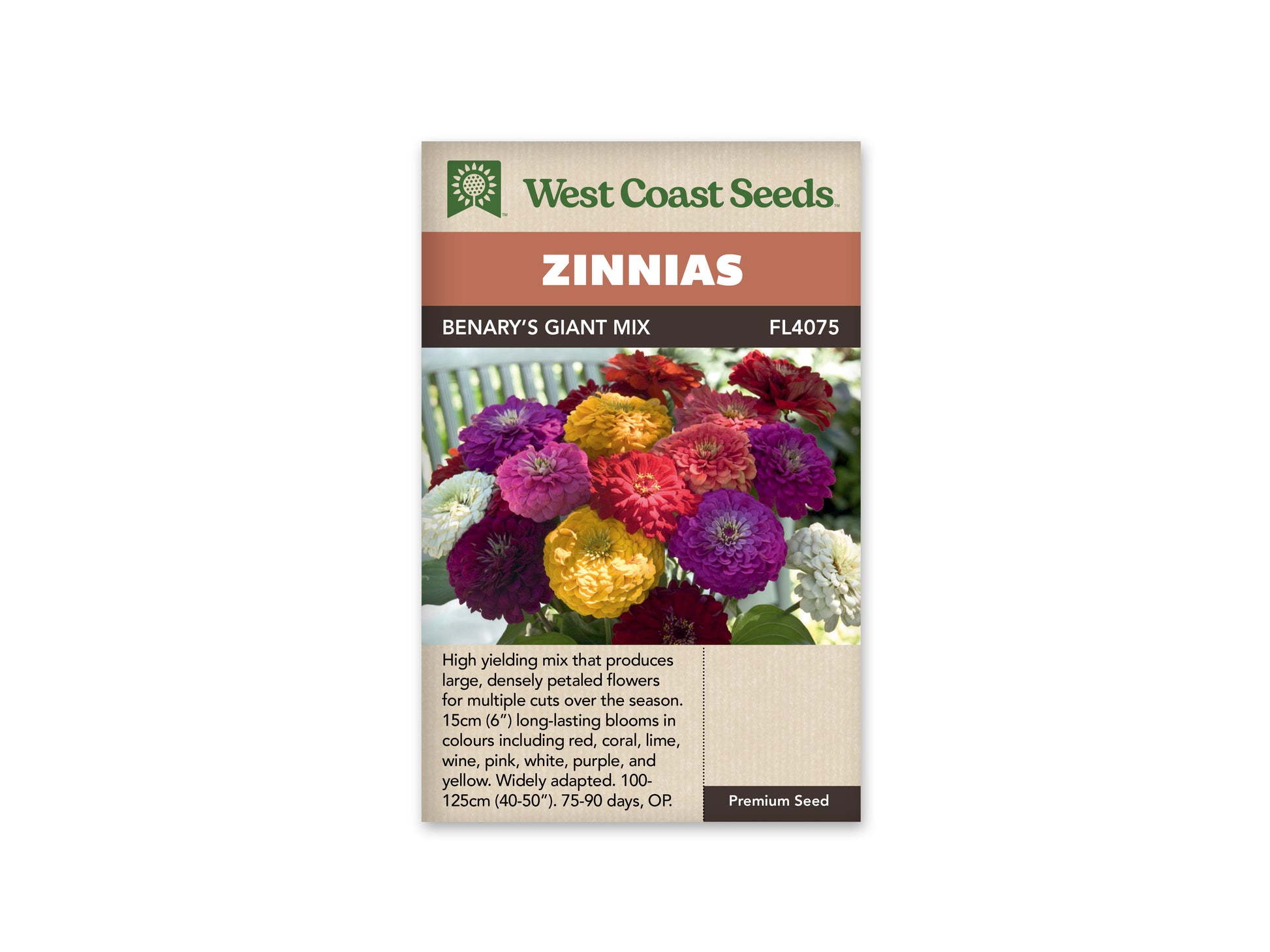 Zinnias "Benary's Giant Mix" West Coast Seeds