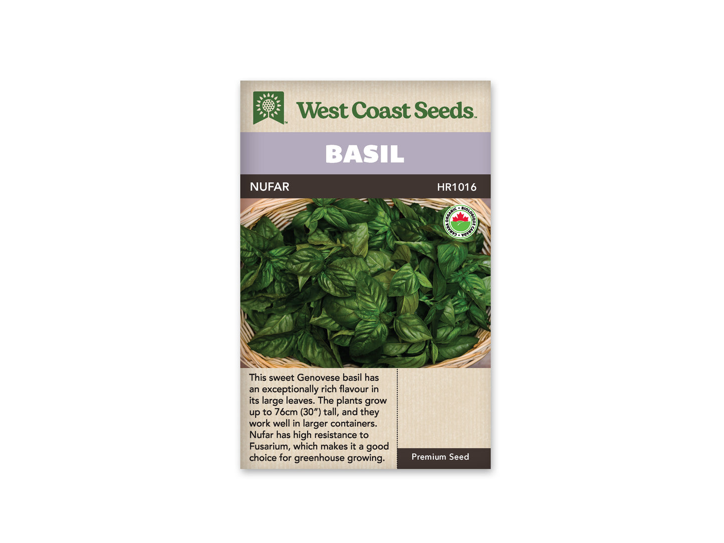 Basil “Nufar Organic” West Coast Seeds