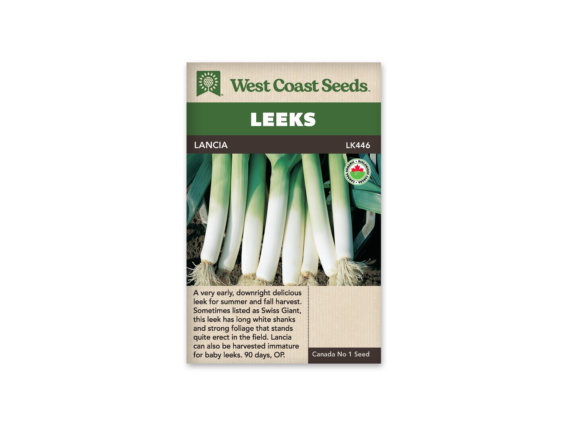 Leeks "Swiss Giant Lancia Coated Organic" West Coast Seeds
