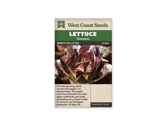 Lettuce "Breen Pelleted Organic" West Coast Seeds
