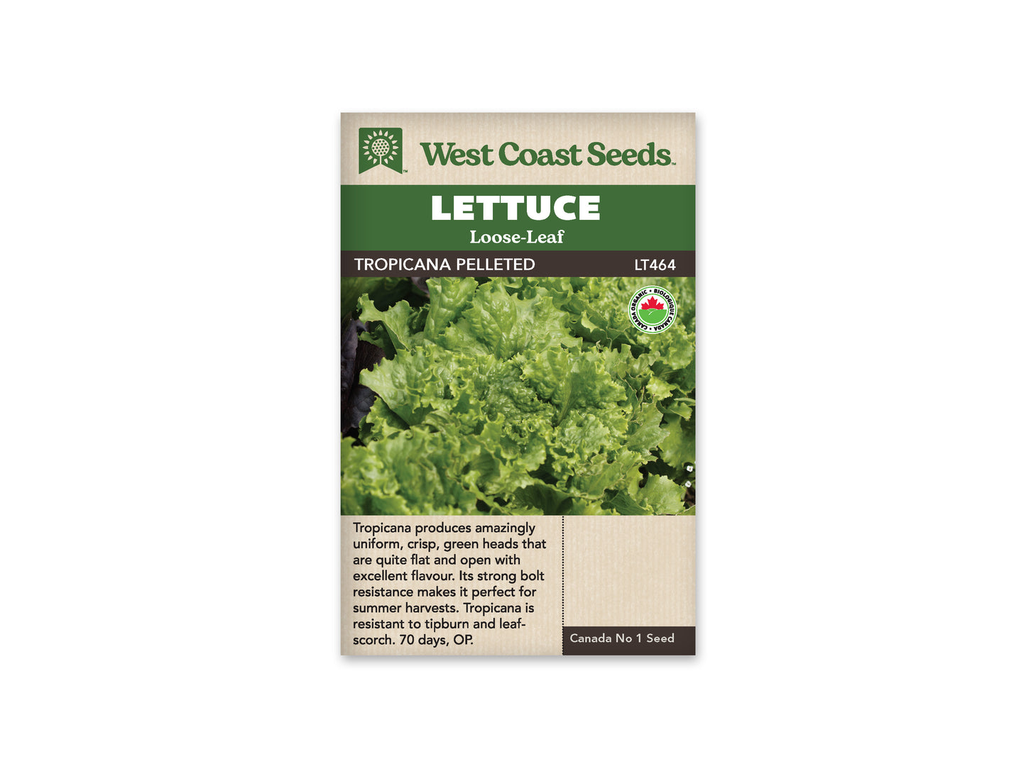 Lettuce “Tropicana Pelleted Organic” West Coast Seeds