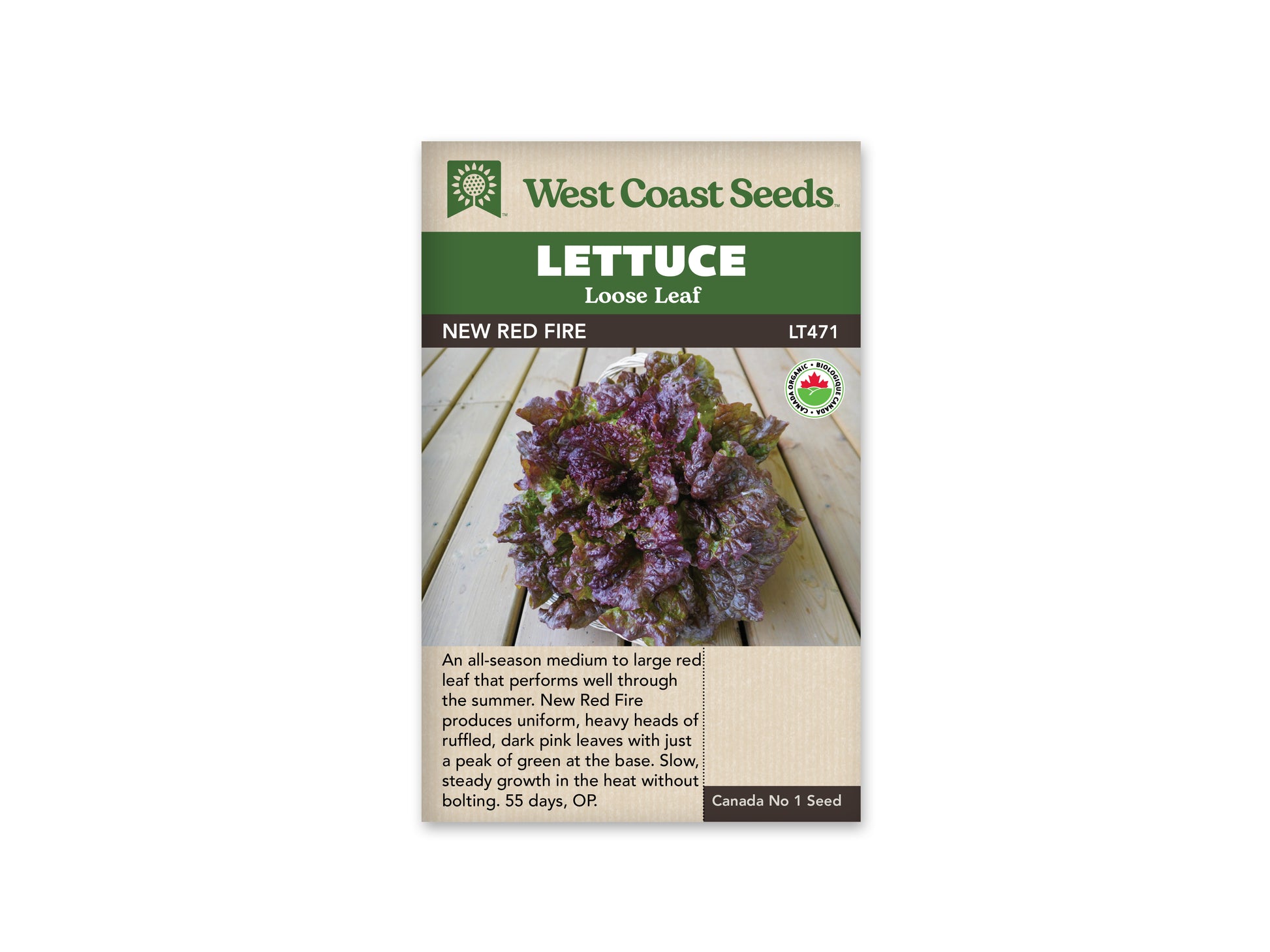 Lettuce "New Red Fire Organic" West Coast Seeds