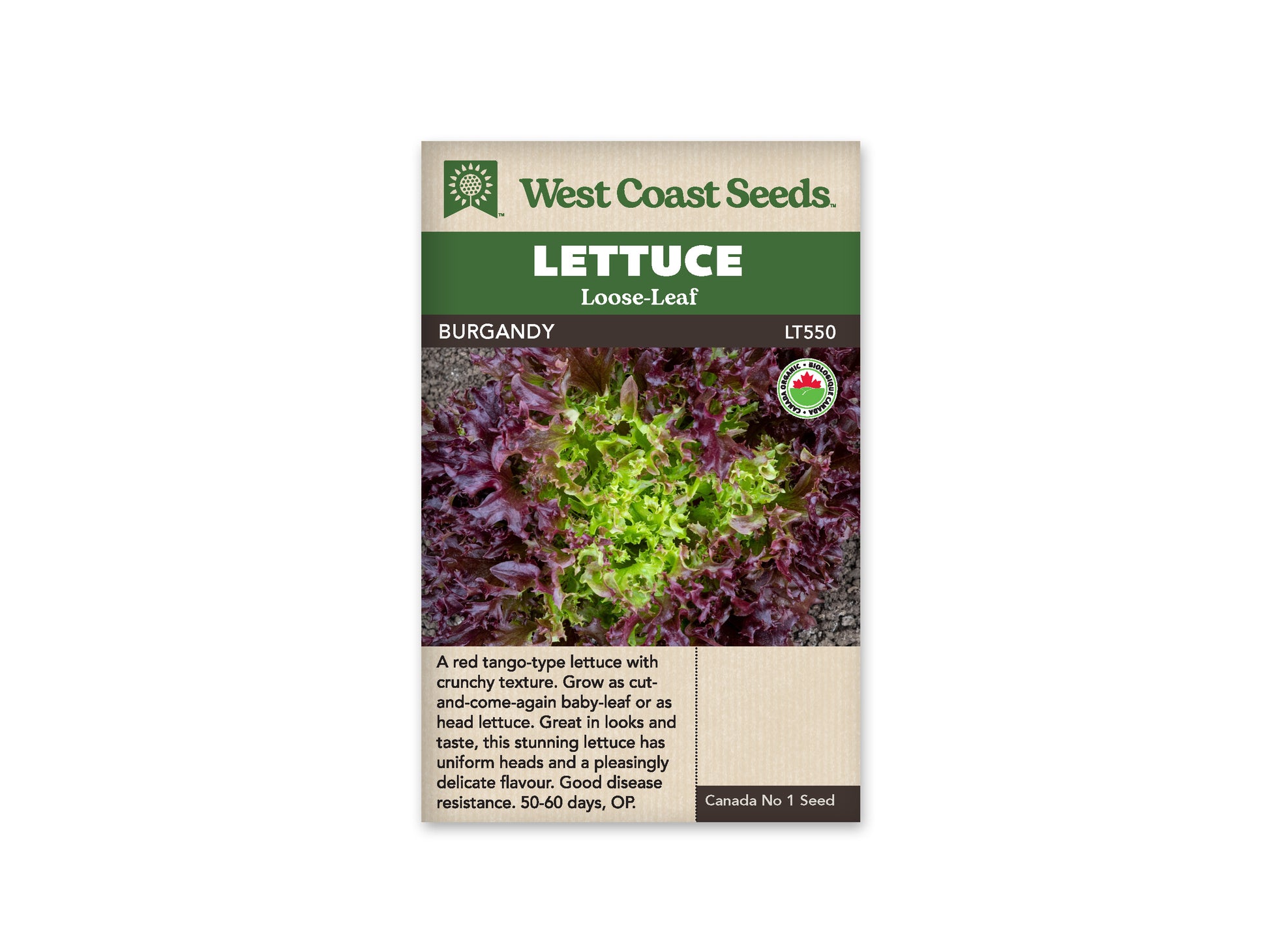 Lettuce "Burgandy Eazyleaf Organic" West Coast Seeds