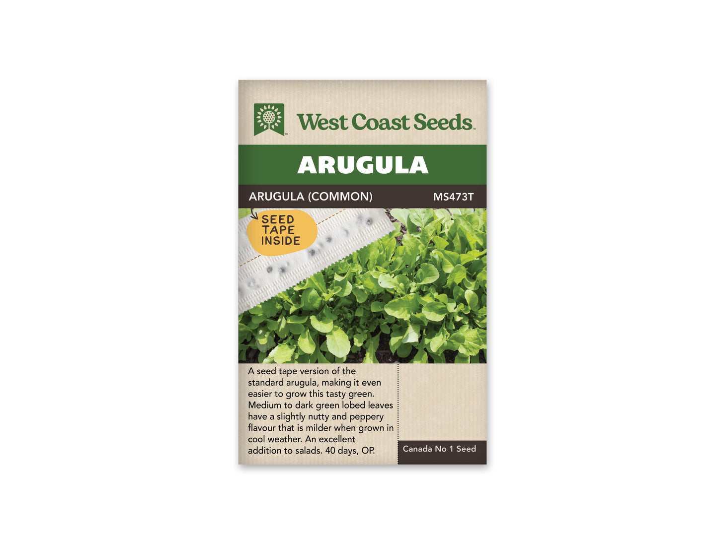 Greens "Arugula Seed Tape (2 x 2.5m)" West Coast Seeds
