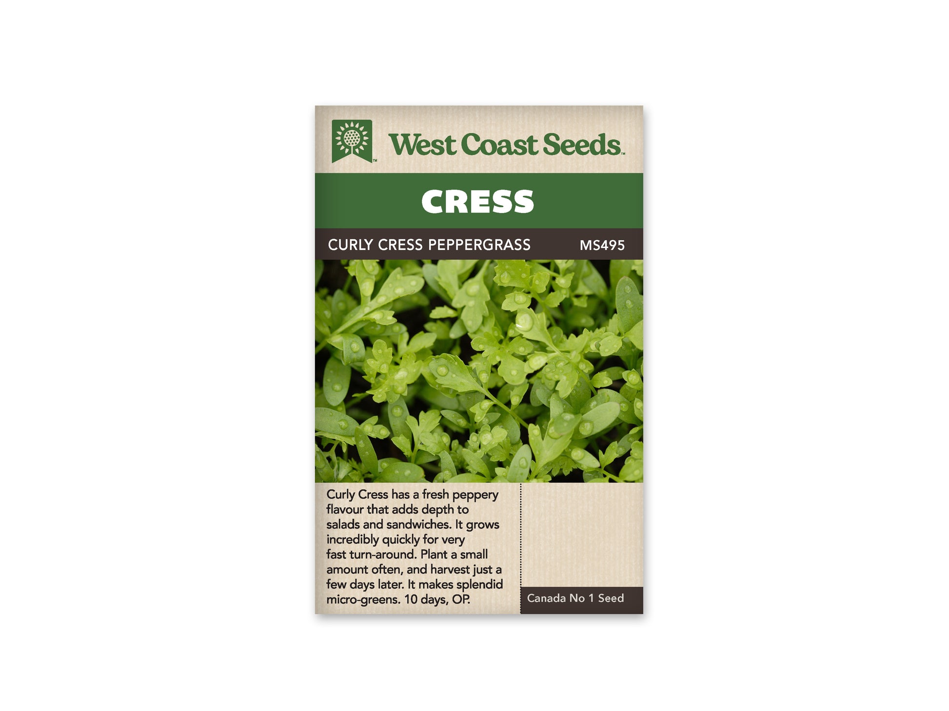 Greens "Curly Cress Peppergrass" West Coast Seeds