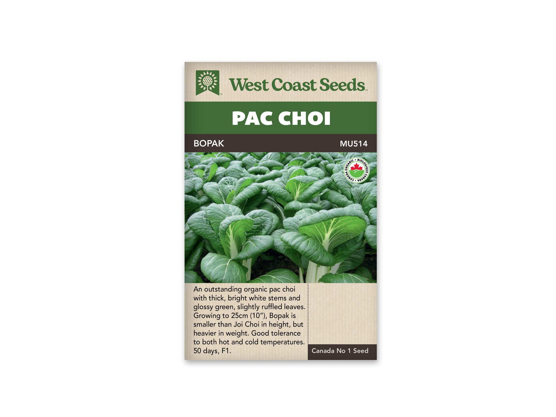 Pac Choi "Bopak F1 Organic" West Coast Seeds