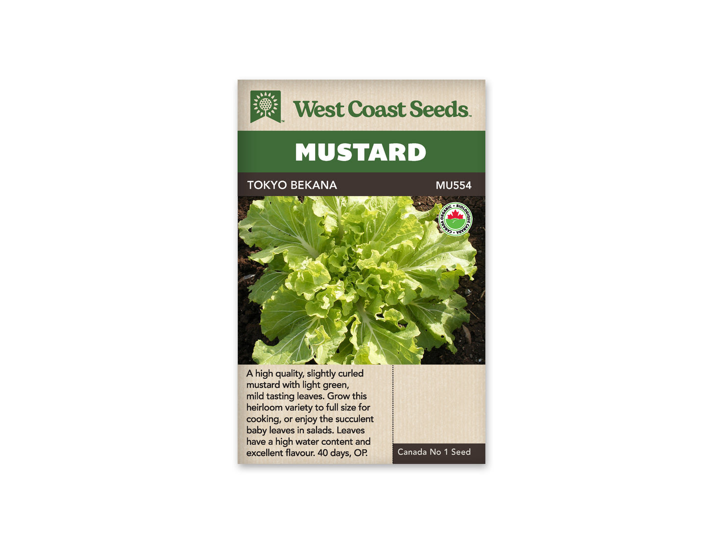 Mustard "Tokyo Bekana Organic" West Coast Seeds