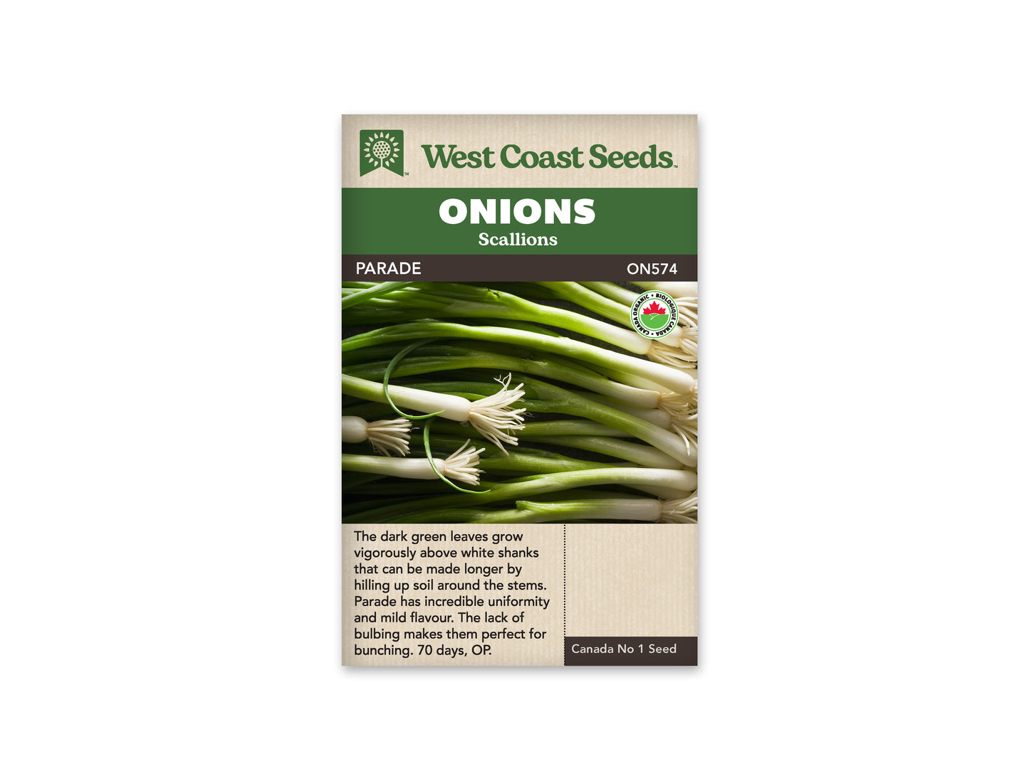 Onions "Parade Coated Organic" West Coast Seeds