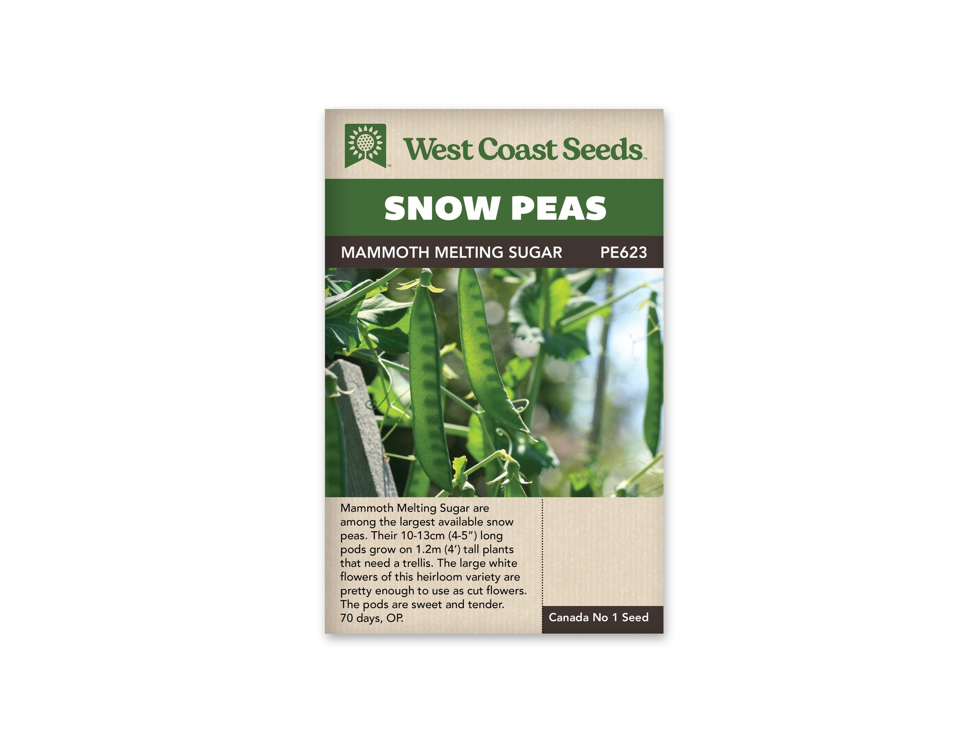 Peas "Mammoth Melting Sugar" West Coast Seeds