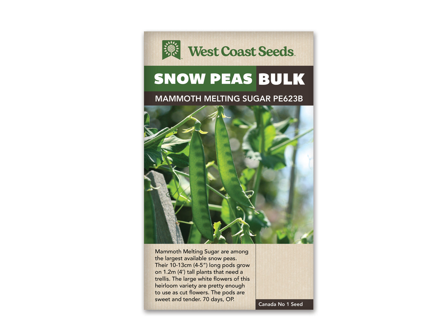 Peas "Mammoth Melting Sugar" West Coast Seeds 75g