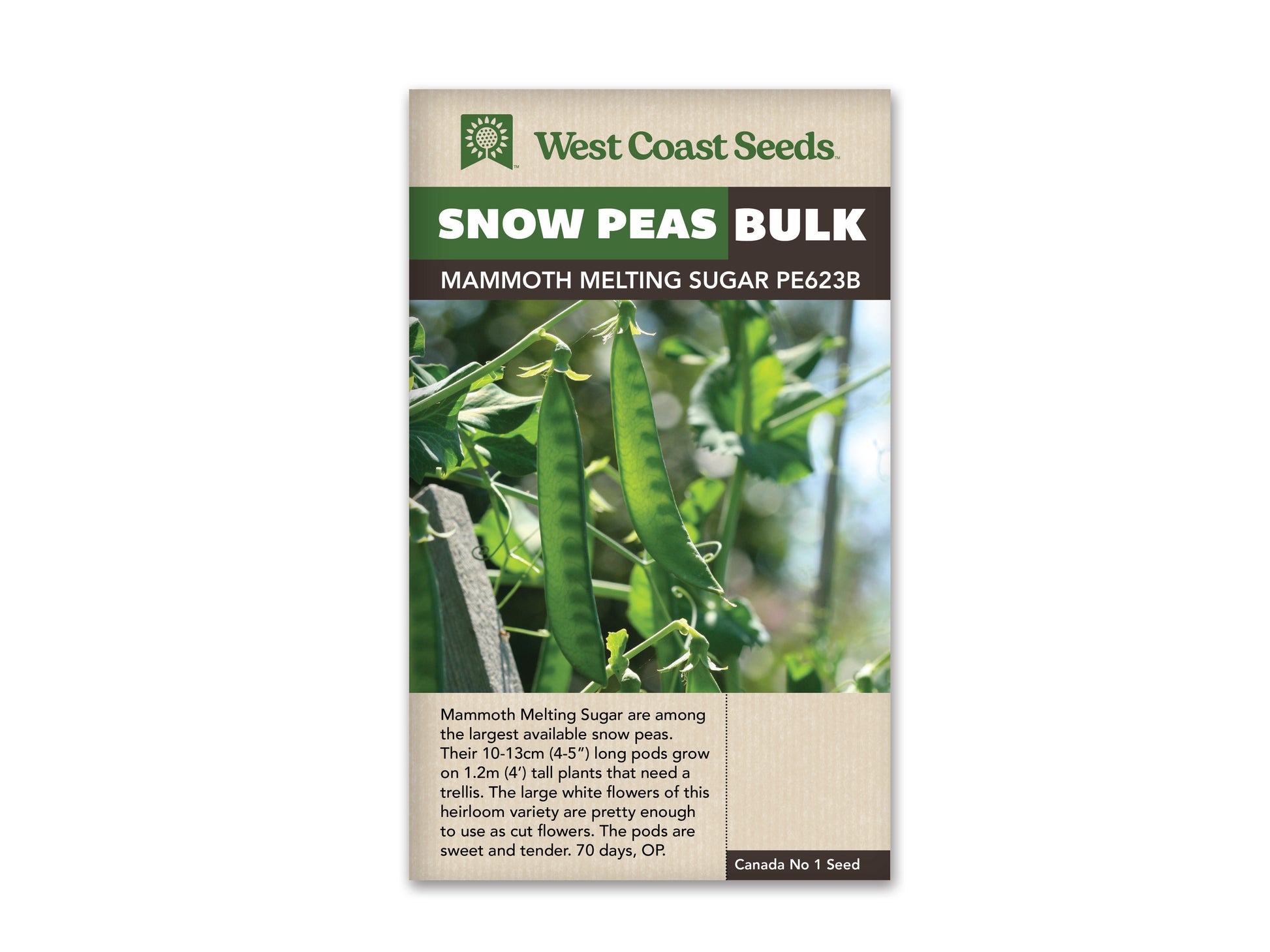 Peas "Mammoth Melting Sugar" West Coast Seeds 75g