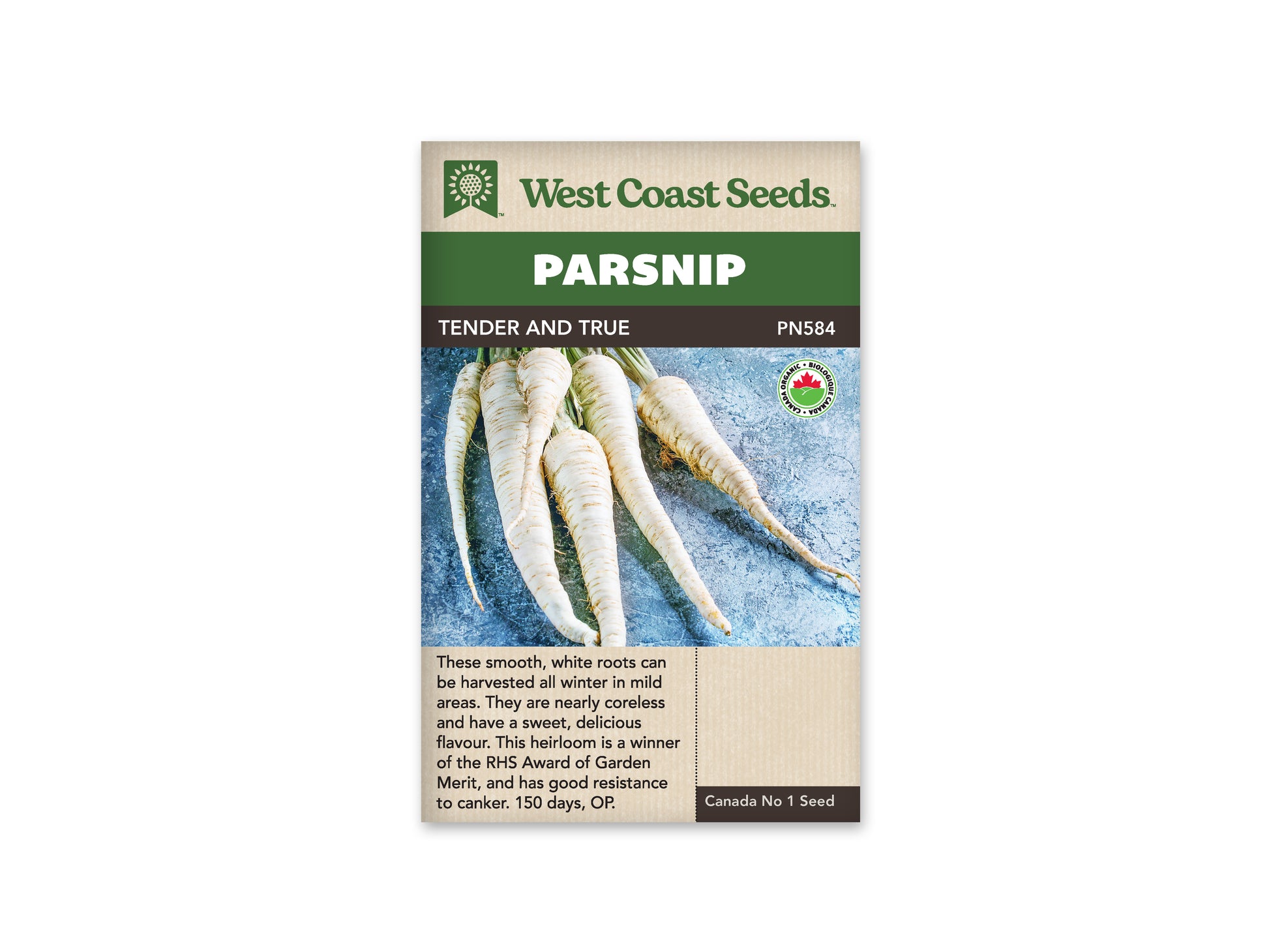 Parsnips “Tender and True Certified Organic” West Coast Seeds
