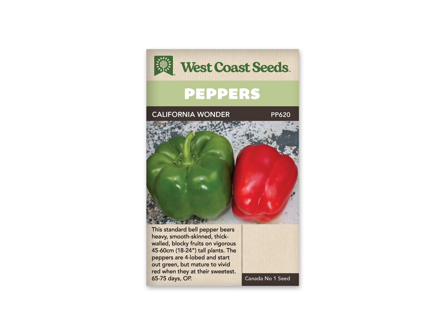 Sweet Peppers “California Wonder 300” West Coast Seeds