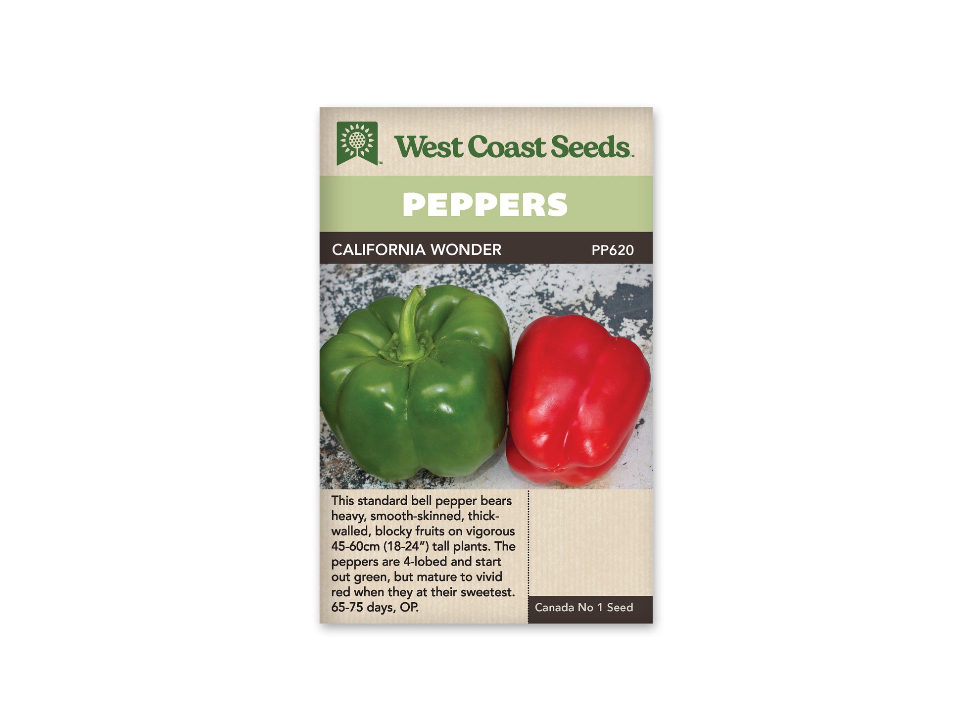 Sweet Peppers “California Wonder 300” West Coast Seeds