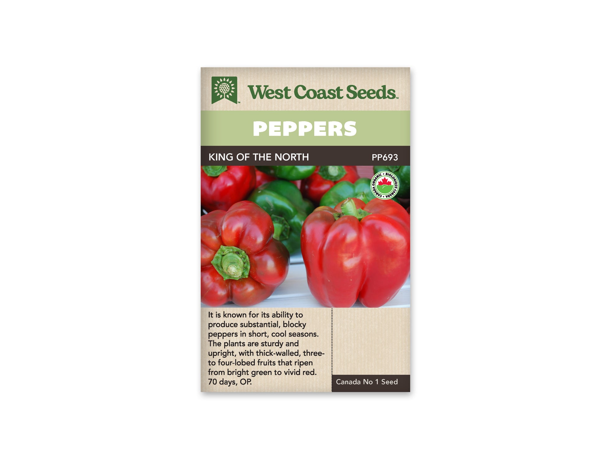 Sweet Peppers “King of the North Organic” West Coast Seeds