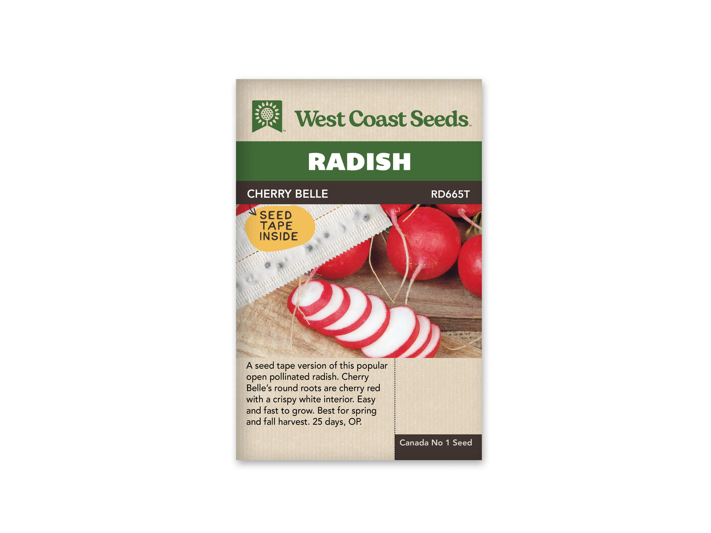 Radishes "Cherry Belle Seed Tape (2 x 2.5m)" West Coast Seeds