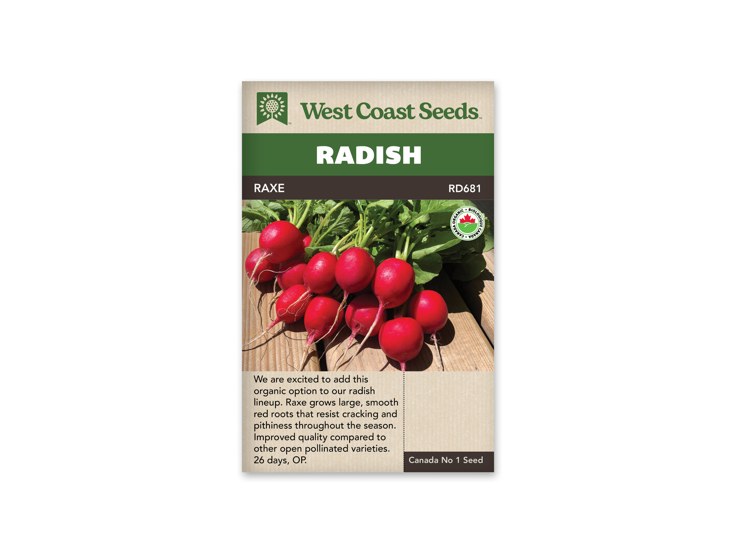 Radish “Raxe Organic” West Coast Seeds