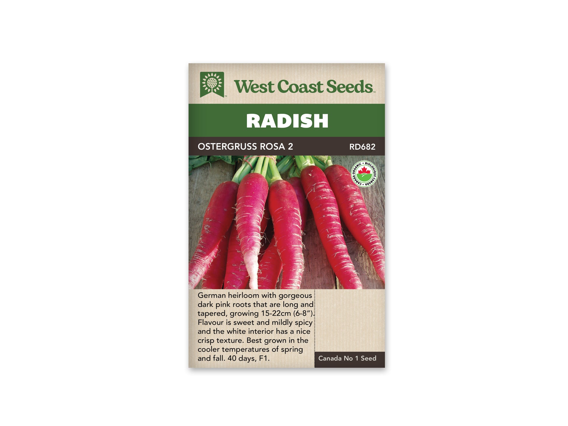Radishes "Ostergruss Rosa 2 Organic" West Coast Seeds