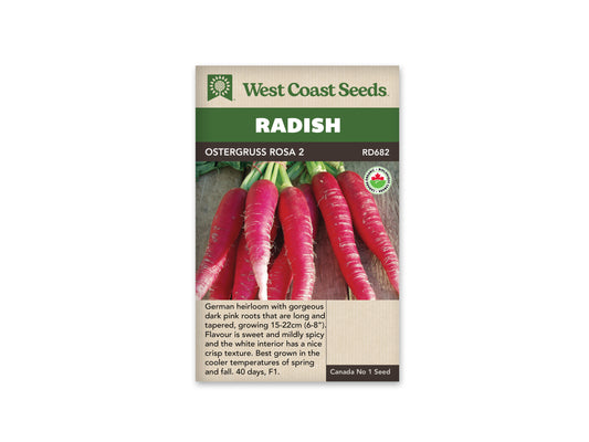 Radishes "Ostergruss Rosa 2 Organic" West Coast Seeds