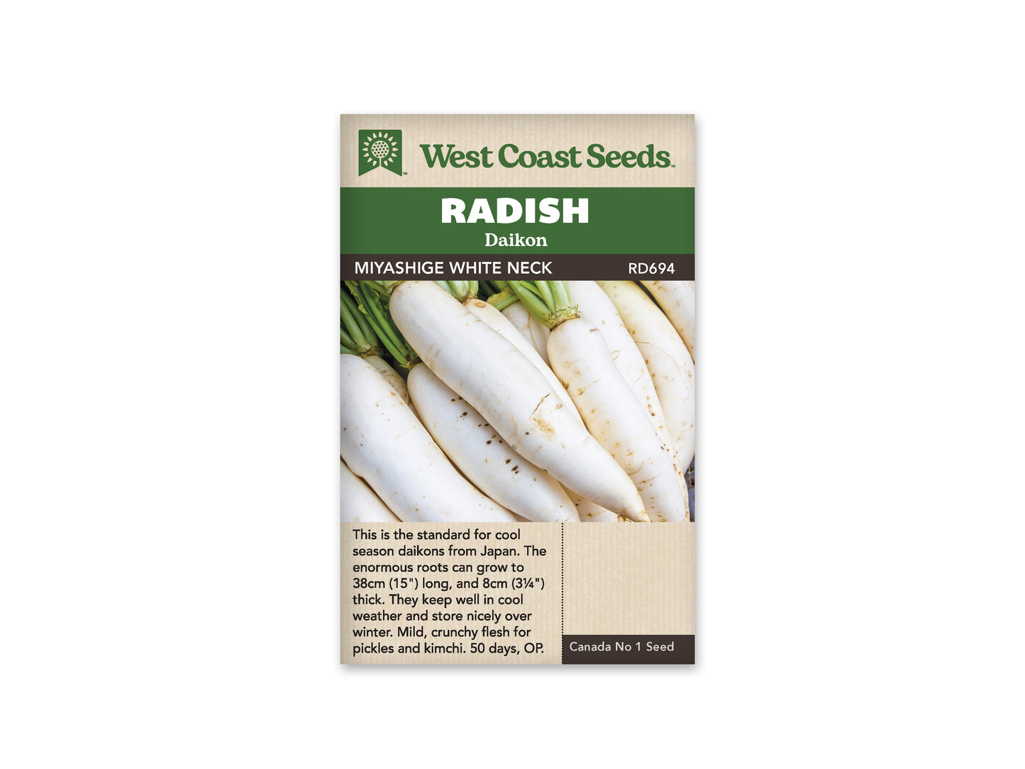 Radishes "White Necked Miyashige" West Coast Seeds