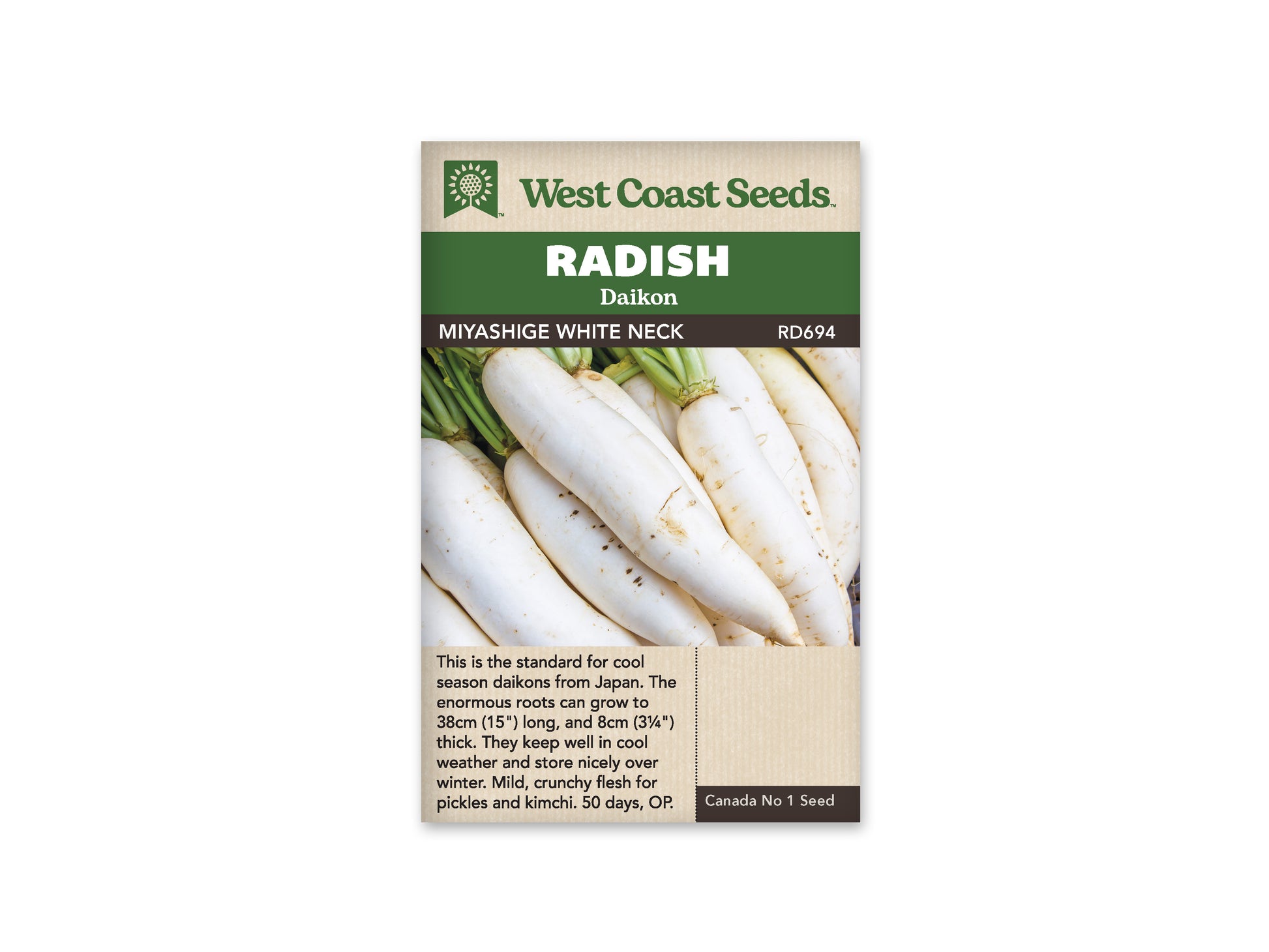 Radishes "White Necked Miyashige" West Coast Seeds