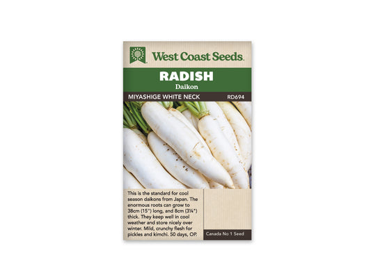 Radishes "White Necked Miyashige" West Coast Seeds