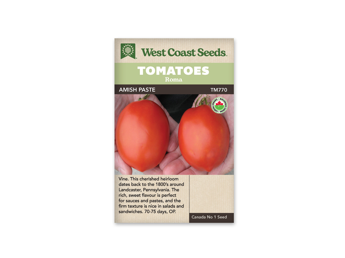 Tomatoes “Amish Paste Organic” West Coast Seeds
