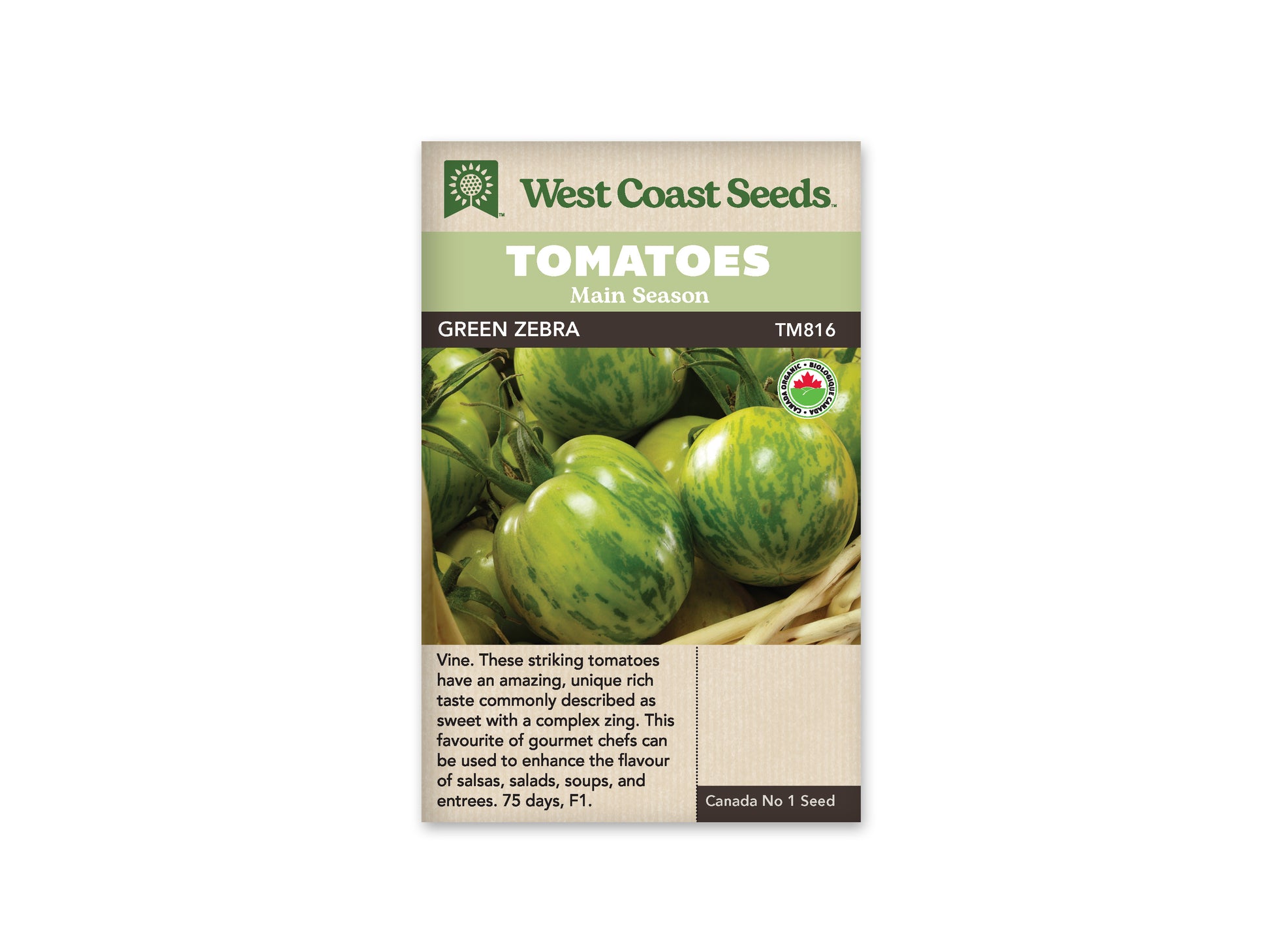 Tomatoes “Green Zebra Organic” West Coast Seeds