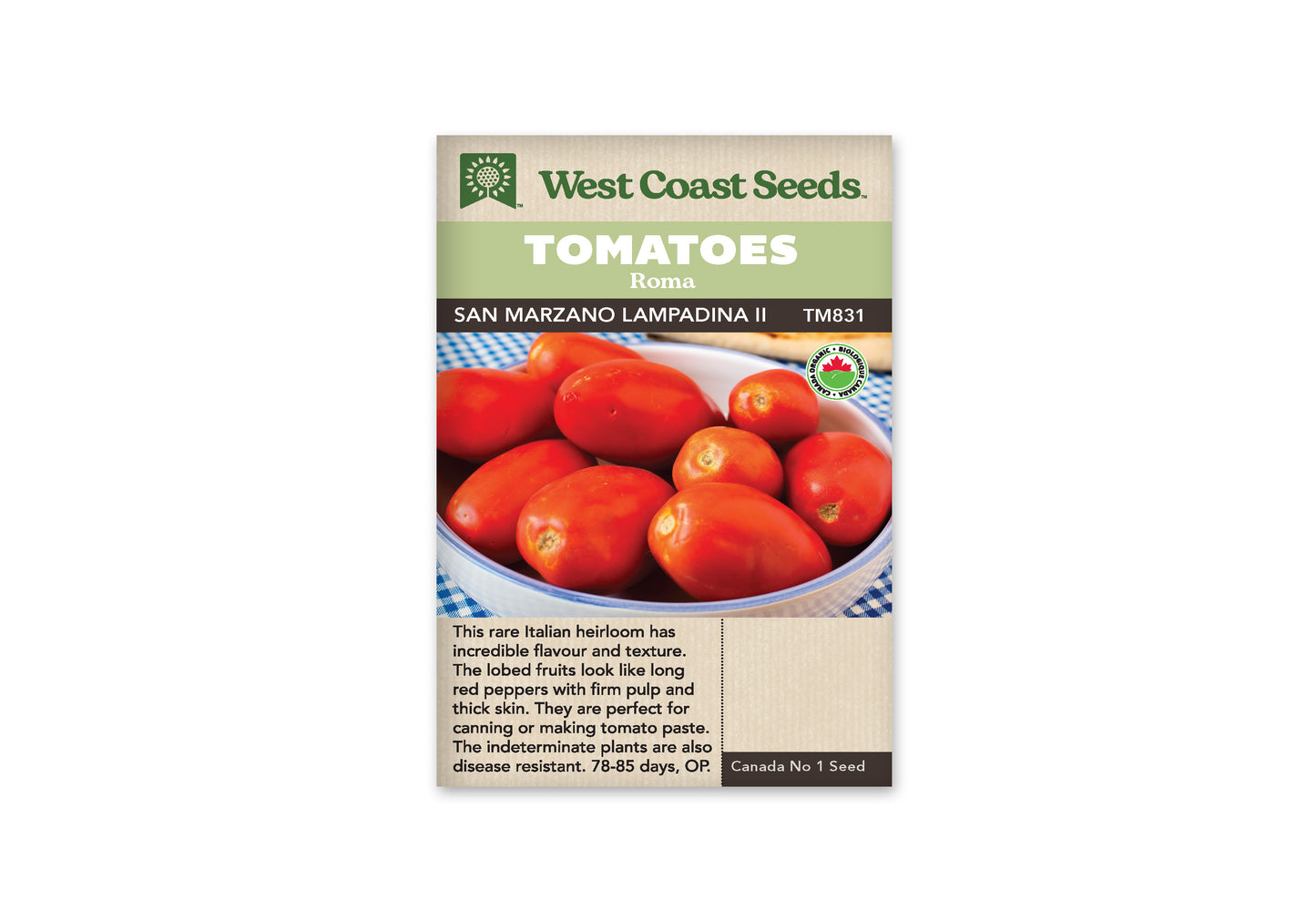 Tomatoes "San Marzano Lampadina 2 Organic" West Coast Seeds
