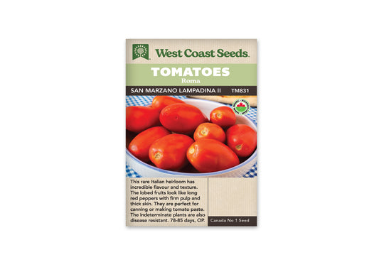 Tomatoes "San Marzano Lampadina 2 Organic" West Coast Seeds