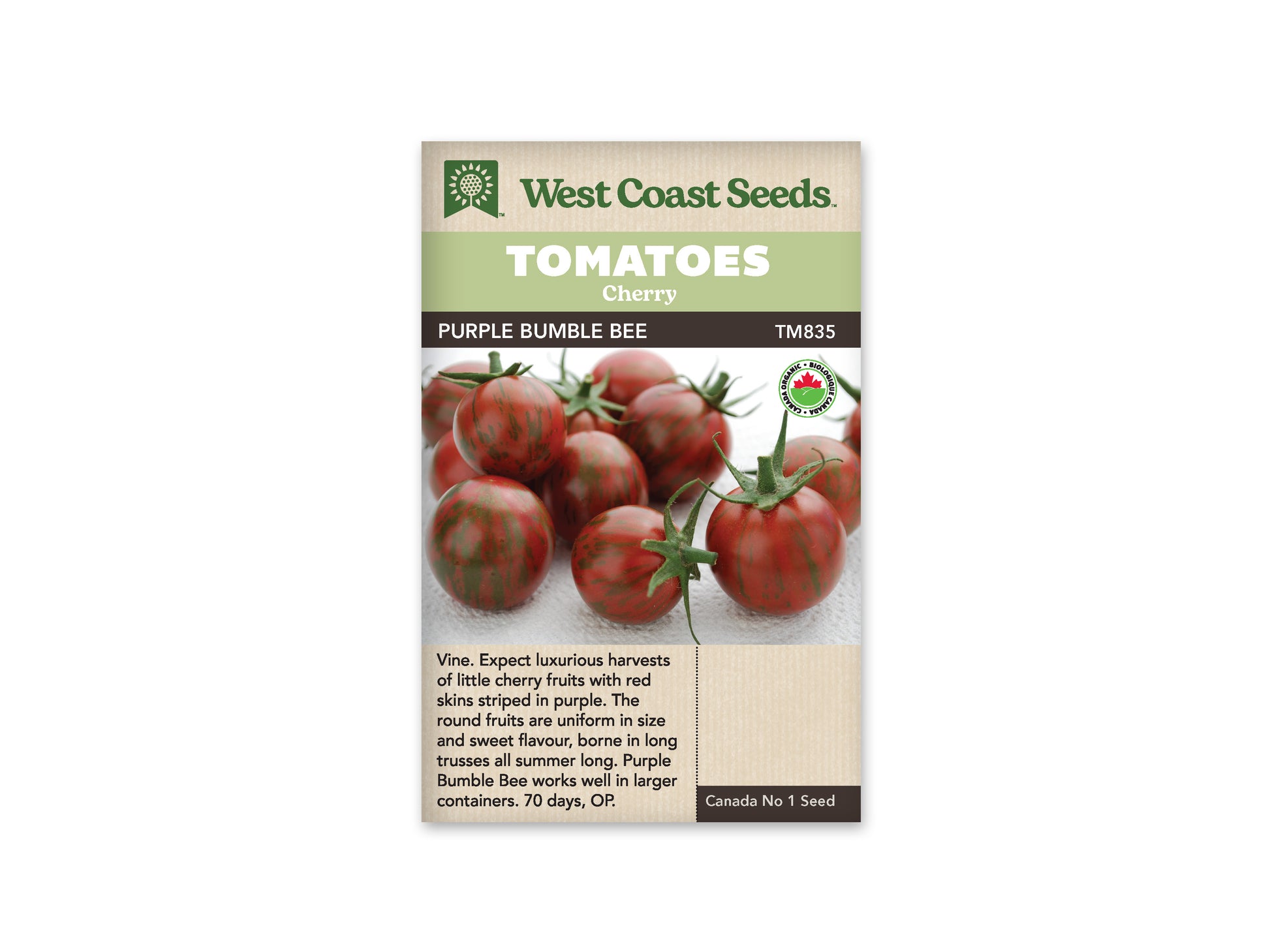 Tomatoes "Purple Bumble Bee Organic" West Coast Seeds