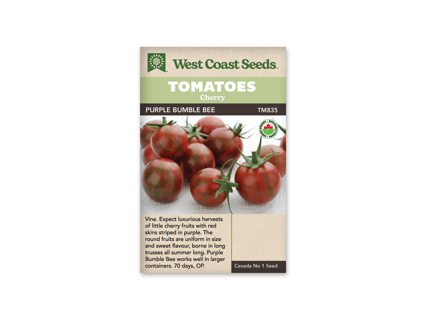 Tomatoes "Purple Bumble Bee Organic" West Coast Seeds